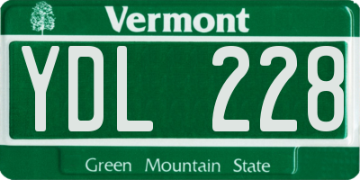 VT license plate YDL228