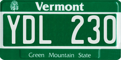 VT license plate YDL230