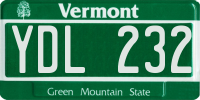 VT license plate YDL232