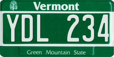VT license plate YDL234