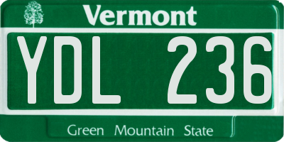 VT license plate YDL236