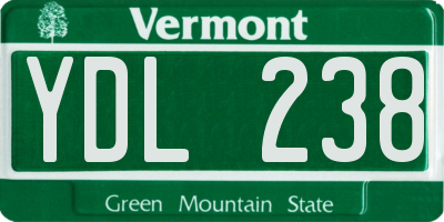 VT license plate YDL238