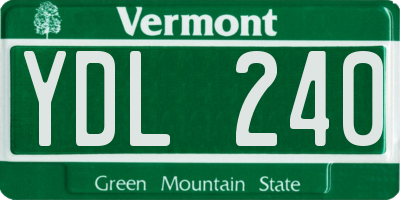 VT license plate YDL240