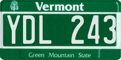 VT license plate YDL243