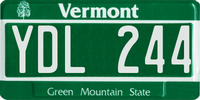 VT license plate YDL244