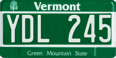 VT license plate YDL245