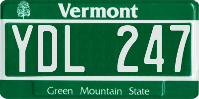 VT license plate YDL247