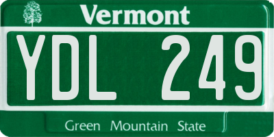 VT license plate YDL249