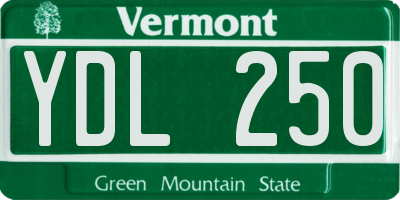 VT license plate YDL250