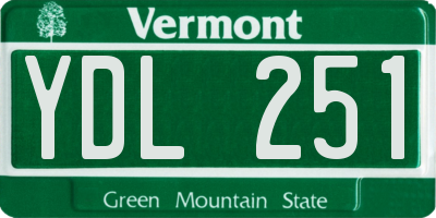 VT license plate YDL251