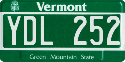 VT license plate YDL252
