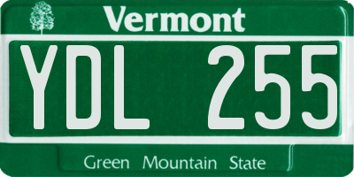 VT license plate YDL255