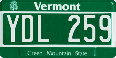 VT license plate YDL259