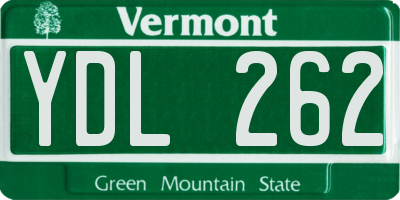 VT license plate YDL262