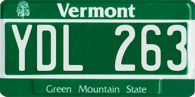 VT license plate YDL263