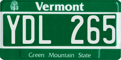 VT license plate YDL265