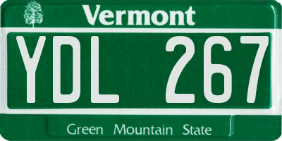 VT license plate YDL267