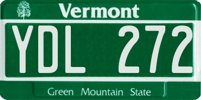 VT license plate YDL272