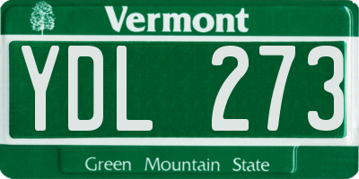VT license plate YDL273