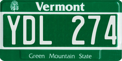 VT license plate YDL274