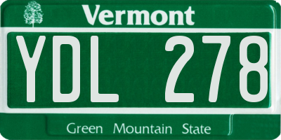 VT license plate YDL278