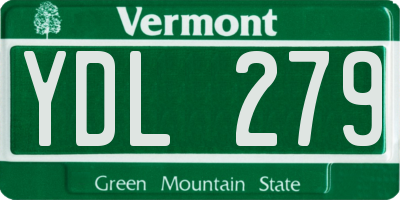 VT license plate YDL279