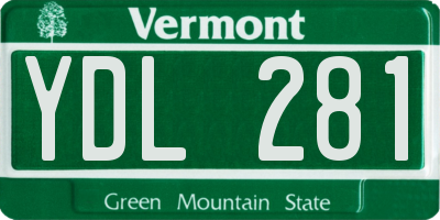 VT license plate YDL281