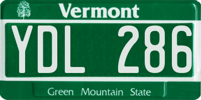 VT license plate YDL286
