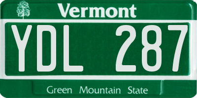 VT license plate YDL287