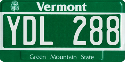 VT license plate YDL288