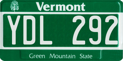 VT license plate YDL292
