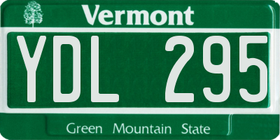 VT license plate YDL295