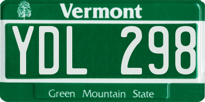 VT license plate YDL298