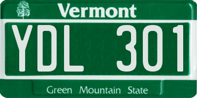 VT license plate YDL301