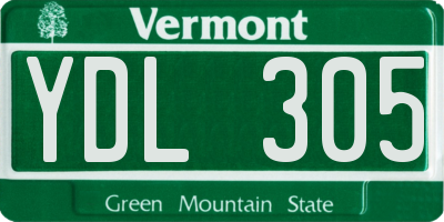 VT license plate YDL305