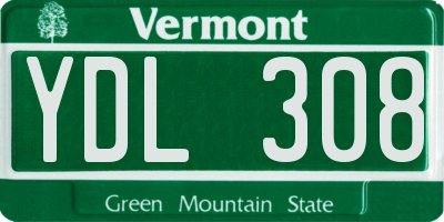 VT license plate YDL308
