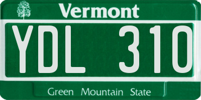VT license plate YDL310