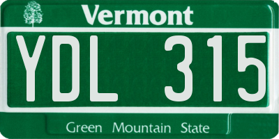 VT license plate YDL315