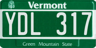 VT license plate YDL317