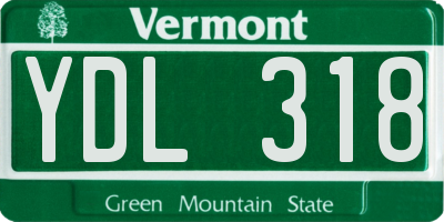 VT license plate YDL318