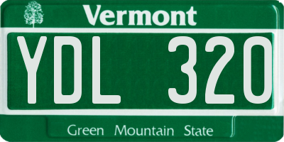 VT license plate YDL320
