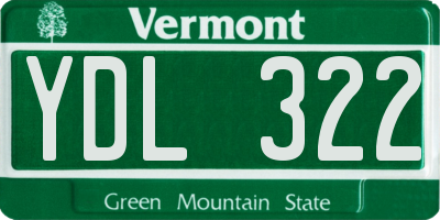 VT license plate YDL322