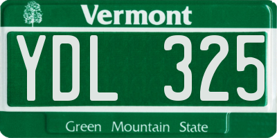 VT license plate YDL325