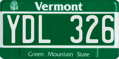 VT license plate YDL326