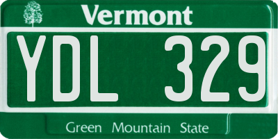 VT license plate YDL329