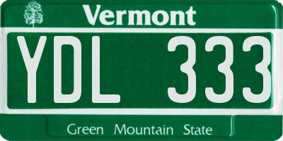 VT license plate YDL333
