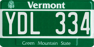 VT license plate YDL334