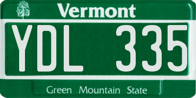 VT license plate YDL335
