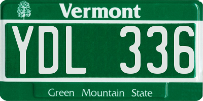 VT license plate YDL336