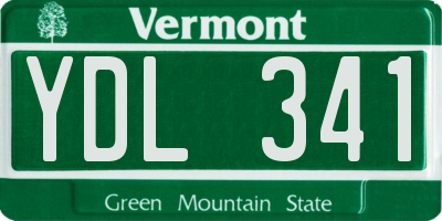 VT license plate YDL341